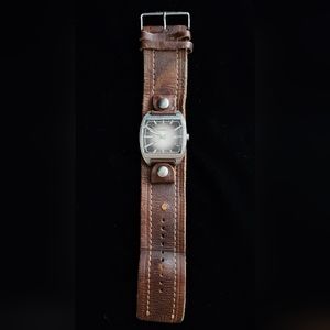Fossil Men's Watch Brown Leather Strap - Fair Condition. JR-9410